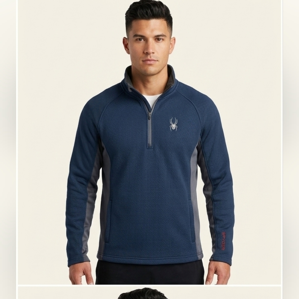 NWT Spyder Quarter Zip Fleece Lined Pullover